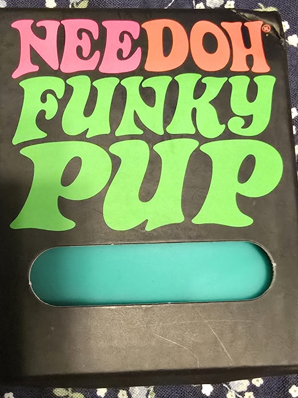 Authentic Schylling NeeDoh Funky Pup Teal Blue Groovy Dog Squishy Fidget Toy NIB
